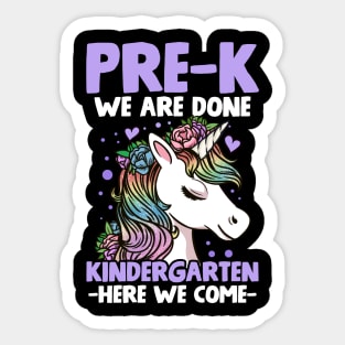 Pre-K Last Day of School Graduation Unicorn Sticker